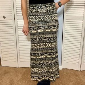 Tribal Printed Maxi Skirt